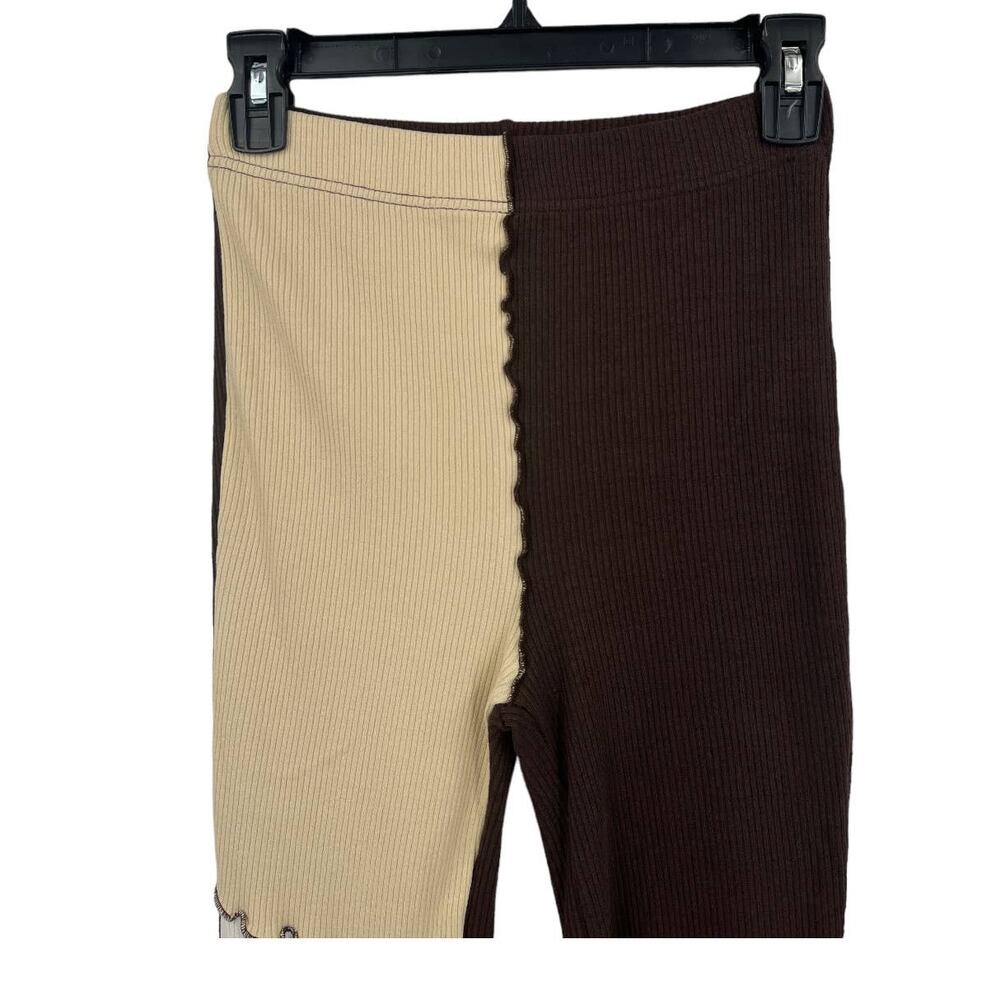 Topshop Pants Patchwork Contrast Flared Multi Col… - image 3